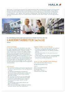 Mitarbeiterin/Mitarbeiter im Lager (w/m/d)